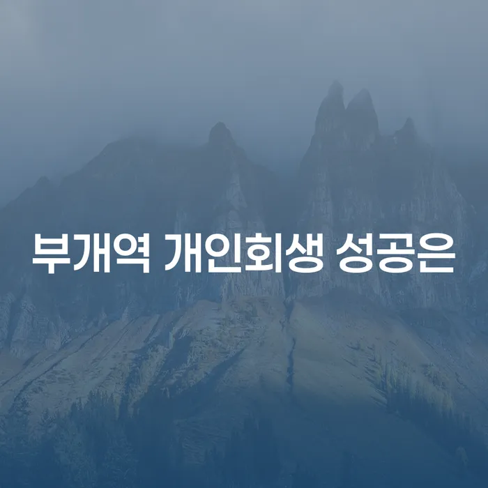 부개역 개인회생 성공은