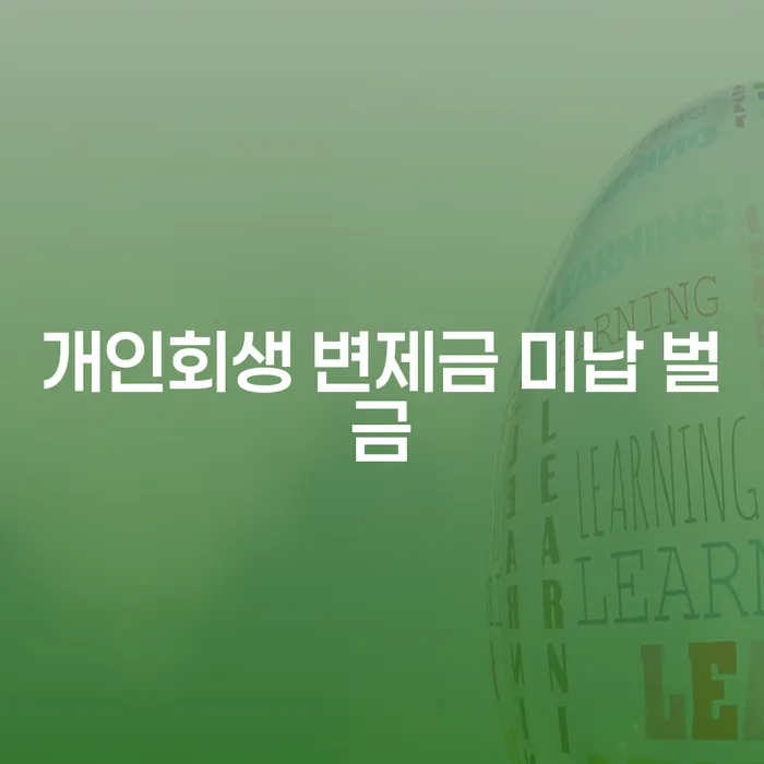 개인회생 변제금 미납 벌금, 어떻게 해결할 수 있을까요?